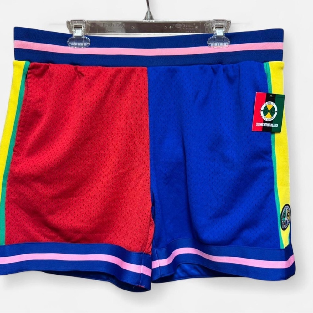 NWT Cross Colours Multicolored Mesh Athletic Shorts